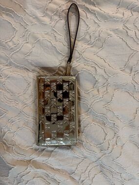 Michael Kors Metallic Gold MK Logo Wristlet Phone Case